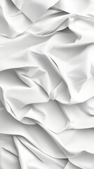 Poster - Abstract close-up of smooth, flowing white fabric creating soft shapes and shadows in an artistic composition.