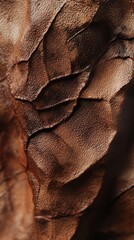 Poster - Textured Brown Surface: A captivating close-up reveals an abstract design of form and texture.