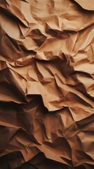 Poster - Crumpled kraft paper texture with deep shadows. Abstract background of organic material, great for design.