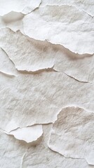 Poster - Abstract texture of layered, torn white paper, creating depth and subtle shadows. Neutral and minimalist.