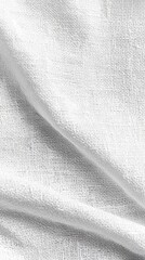 Poster - Close-up of a wrinkled, bright white fabric texture with a woven pattern, creating depth and light.
