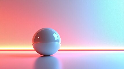 Poster - Abstract Sphere in Pink and Blue Gradient: Minimalist 3D Render