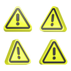 Poster - caution symbol icon 3d rendering