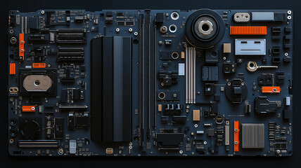 Poster - Disassembled hard disk drive showcasing internal components ideal for educational materials