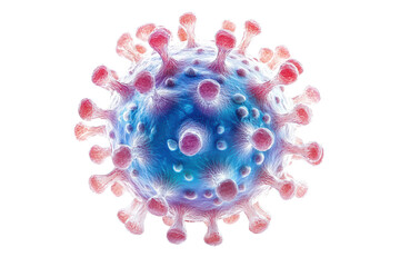Poster - 3D illustration of a virus structure on a white isolated background.