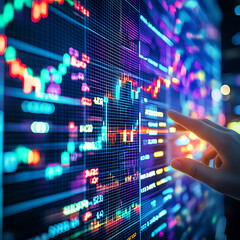 Poster - Analyzing market trends with data visualization techniques financial sector infographic digital environment close-up view analytics insights