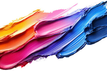Aufkleber - Vibrant paint strokes in a spectrum of colors on a black background, showcasing fluid motion and creativity.