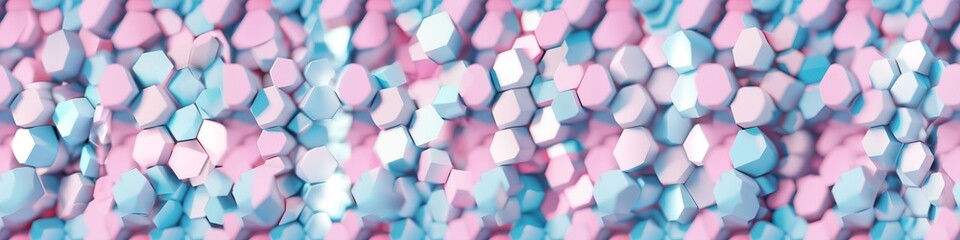 Wall Mural - Seamless hi-tech 3d pattern modern abstract design High-quality ultra-wide resolution banner header print wallpaper web graphic colorful futuristic mosaic technical decorative. Generative AI content.