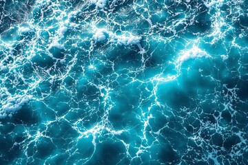 Aufkleber - Abstract ocean water surface with white foam patterns.