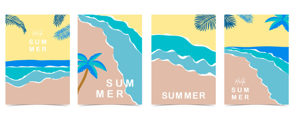 Wall Mural - summer landscape background with beach and sand for vertical design