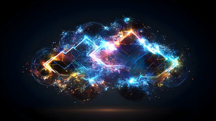 Poster - Abstract Glowing Cloud of Energy and Light