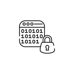 Secure Coding icon design with white background stock illustration