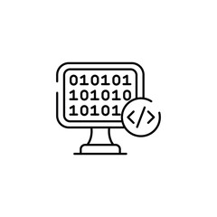 Binary Software icon design with white background stock illustration