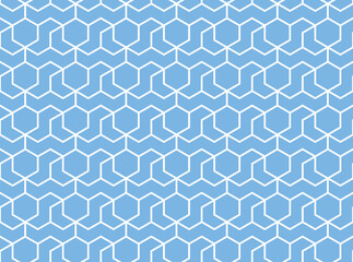 Fototapete - The geometric pattern with lines. Seamless vector background. White and blue texture. Graphic modern pattern. Simple lattice graphic design
