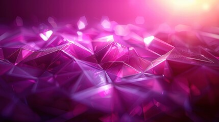 Poster - Vibrant abstract pink geometric crystal texture with dynamic light