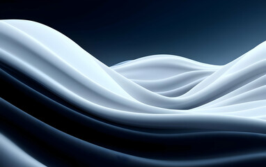 Poster - Abstract waves in smooth fabric create a serene, calming visual experience, ideal for backgrounds or artistic projects.