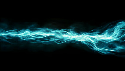 Poster - A vibrant blue energy wave radiating against a dark background, symbolizing innovation, dynamism, and technological advancement.