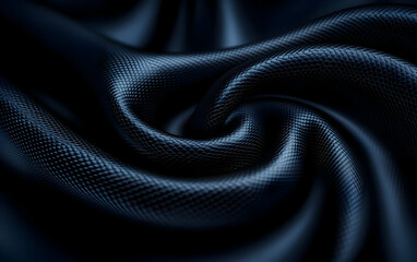 Poster - Close-up view of smooth, dark fabric showcasing intricate texture and sheen, ideal for design and textile projects.