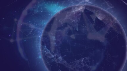 Poster - Animation of rotating Earth with glowing network connections in space