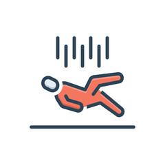 Wall Mural - color illustration icon for falling