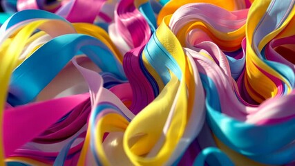 Poster - Vivid multicolored ribbons flowing in dynamic abstract motion for creative backgrounds