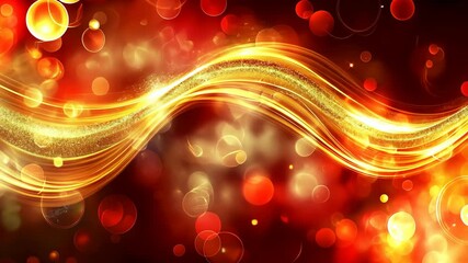 Poster - Vibrant abstract light waves creating dynamic energy flow with glittering bokeh effect