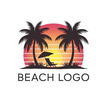 Beach logo vector template