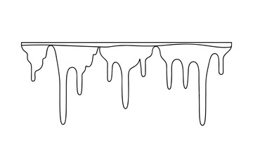 Poster - Dripping Paint, Melted Ice, Abstract Line Art, Graphic Design Element