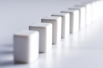 Aufkleber - Row of white cubes on white background.