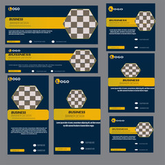 abstract banner design web template set, web banner. modern gradient blue cover header background fo
