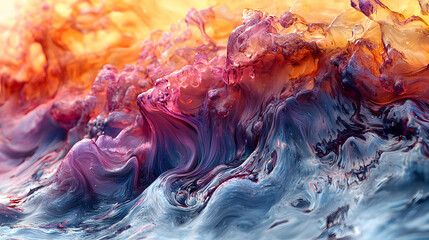 Poster - Abstract art piece featuring flowing colors and textures. Ideal for digital backgrounds or modern art prints. The vibrant hues evoke emotions and visual interest.