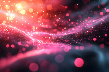 Poster - Abstract image features flowing light particles with bokeh effects. Great for digital art backgrounds or visual effects. Evokes a sense of wonder and energy.