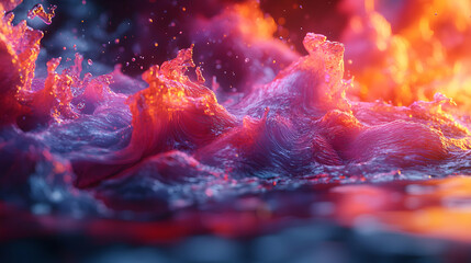 Poster - Abstract liquid art with vibrant colors. Use this image for graphic design backgrounds album covers or website headers. Its fluidity adds an eye-catching effect.
