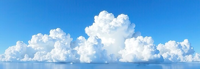 Wall Mural - panorama blue sky with white cloud background nature view