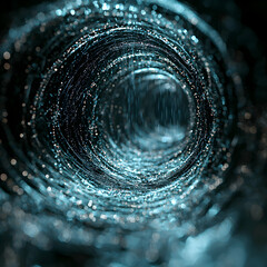 Poster - Abstract tunnel of shimmering lines and bokeh light. Use this as a backdrop for futuristic or ethereal concepts. 