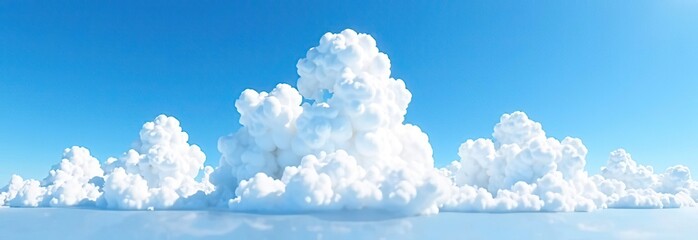 Wall Mural - panorama blue sky with white cloud background nature view