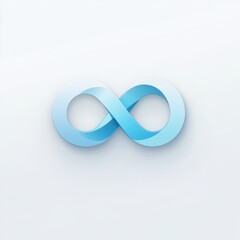 Aufkleber - Elegant Blue Infinity Symbol on a Clean White Background: 3D Rendering