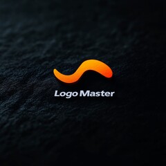 Aufkleber - Elegant Orange Abstract Logo on Textured Black Background - Modern Branding Identity Display