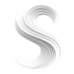 Aufkleber - Elegant White Curves: A 3D Abstract Illustration of Flowing Geometric Shapes and Soft Gradients on a Clean Background