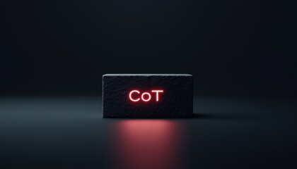 Poster - Chain of Thought concepts. A minimalist image featuring a block with the letters 