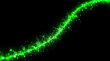 Wall Mural - glowing green neon lightning