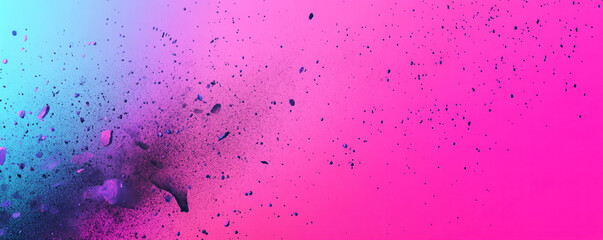 Poster - A pink and blue background with a lot of small dots and a few larger ones. The background is very colorful and the dots are scattered all over it