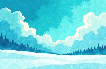 Wall Mural - blue turquoise teal mint cyan white abstract watercolor. colorful art background. light pastel. brus