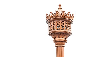ornate street light pillar against white sky backdrop for architectural inspiration