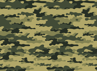Wall Mural - modern camouflage background, summer light green pattern, military texture repeat