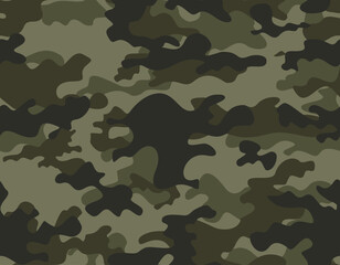 Wall Mural - forest camouflage khaki pattern seamless army background urban stylish design