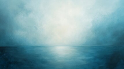Poster - Soft Light Blue Canvas Gradually Transitioning Across the Horizon