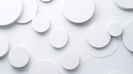 Poster - Clean Minimalist White Canvas with Circular Forms on Surface