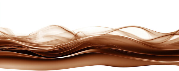 Poster - A brown wave with a white background. The wave is long and has a lot of detail. The image has a dreamy, ethereal quality to it