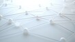 © BirD - Abstract network connection with white nodes and lines creating a web-like structure on a light background.
